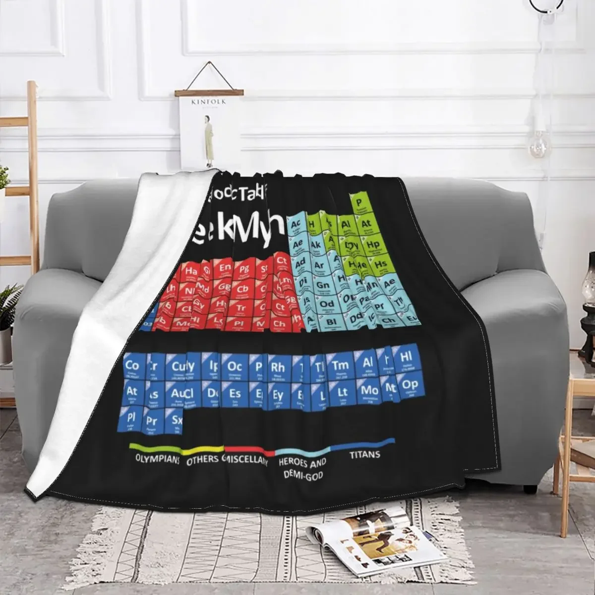 Periodic Table Of Greek Mythology Blanket Fleece Soft Flannel Science Teacher Gift Throw Blankets for Bedroom Sofa Office Spring