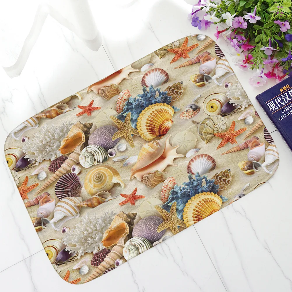 

VIKAMA Flannel Printed Carpet, Sea View, Anti-Slip Bathroom, Entrance And Foyer Door Mat, Swimming Pool Mat, Home Decoration