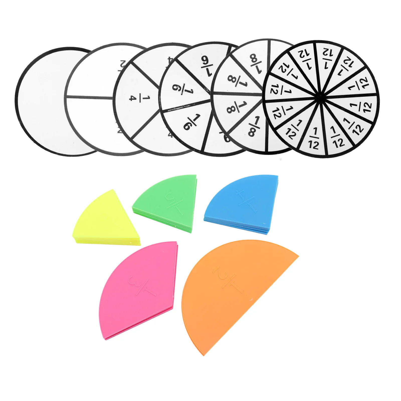 1Set Math Teaching Aids Magnetic Fraction Circles for Kids Visual Learning Tool Classroom Home School Education Activity Set