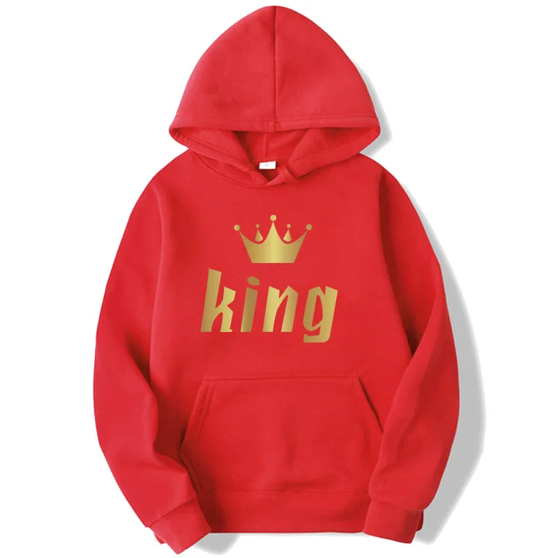 Fashionable new men's sportswear classic king print hooded sweatshirt all season daily casual sports loose hooded jacket