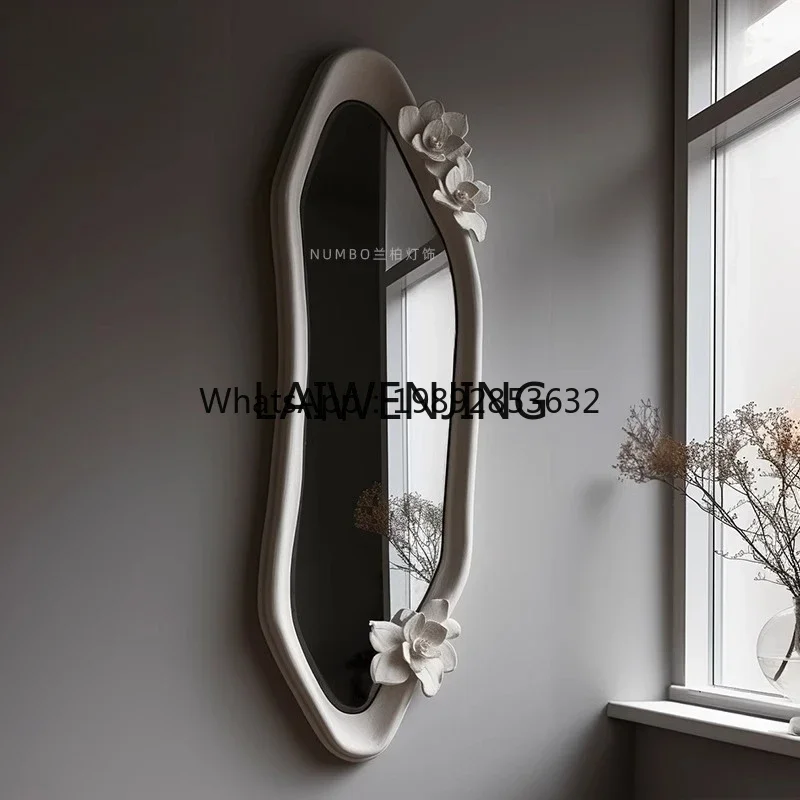

AB1 French wall-mounted dressing mirror retro carved full wall-mounted entrance floor-to-ceiling mirror