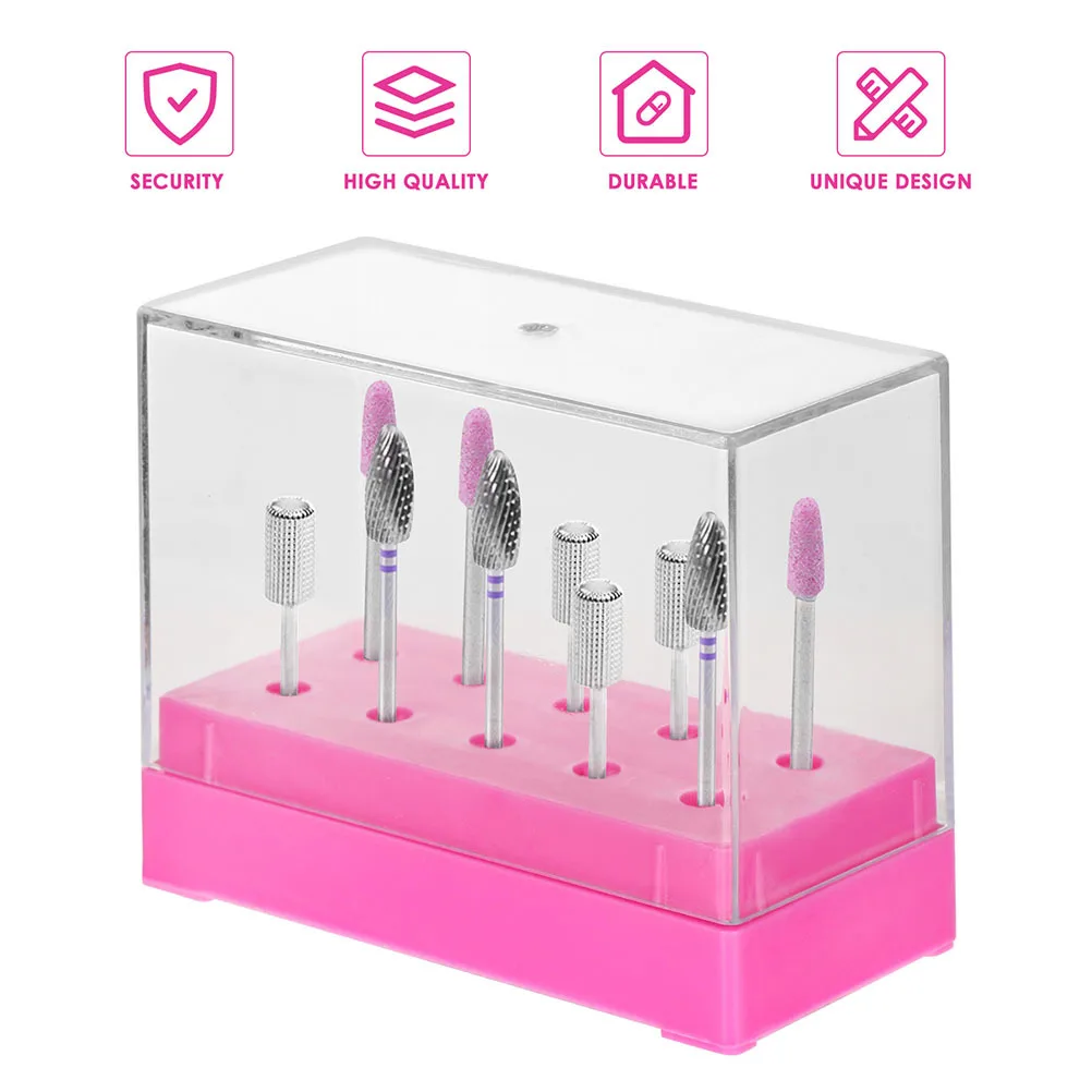 

Nail Drill Bits Storage Box 12 Grids Premium Plastic Manicure Grinding Head Organizer for Salon Home Use Nail Art Training