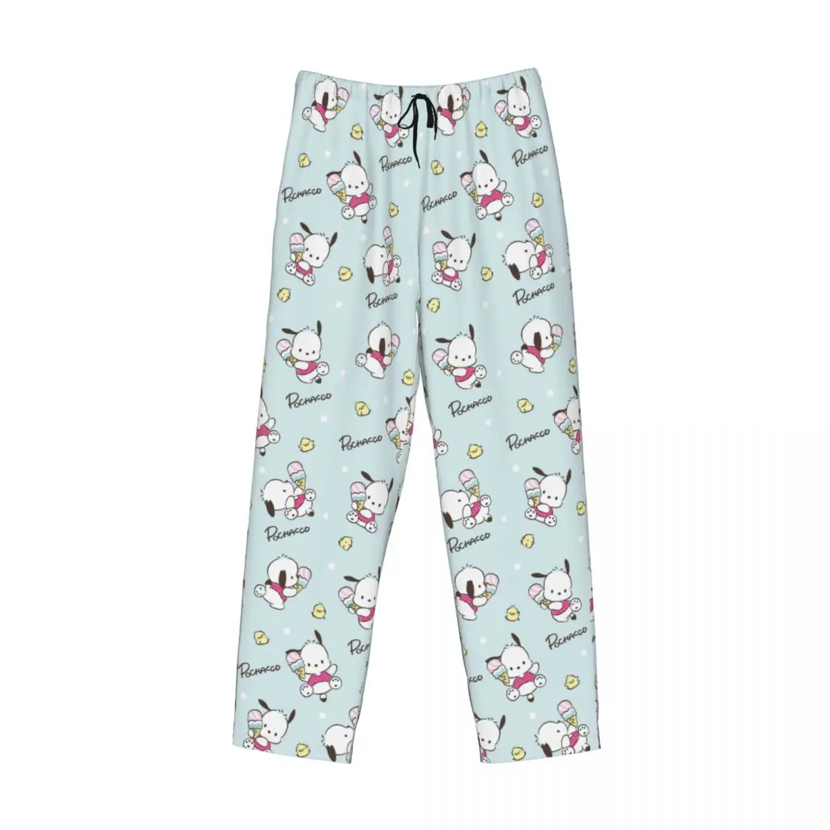 Pantalones de pijama Pochacco con estampado personalizado para hombre, ropa de dormir bonita de dibujos animados, pantalones de salón para dormir con bolsillos