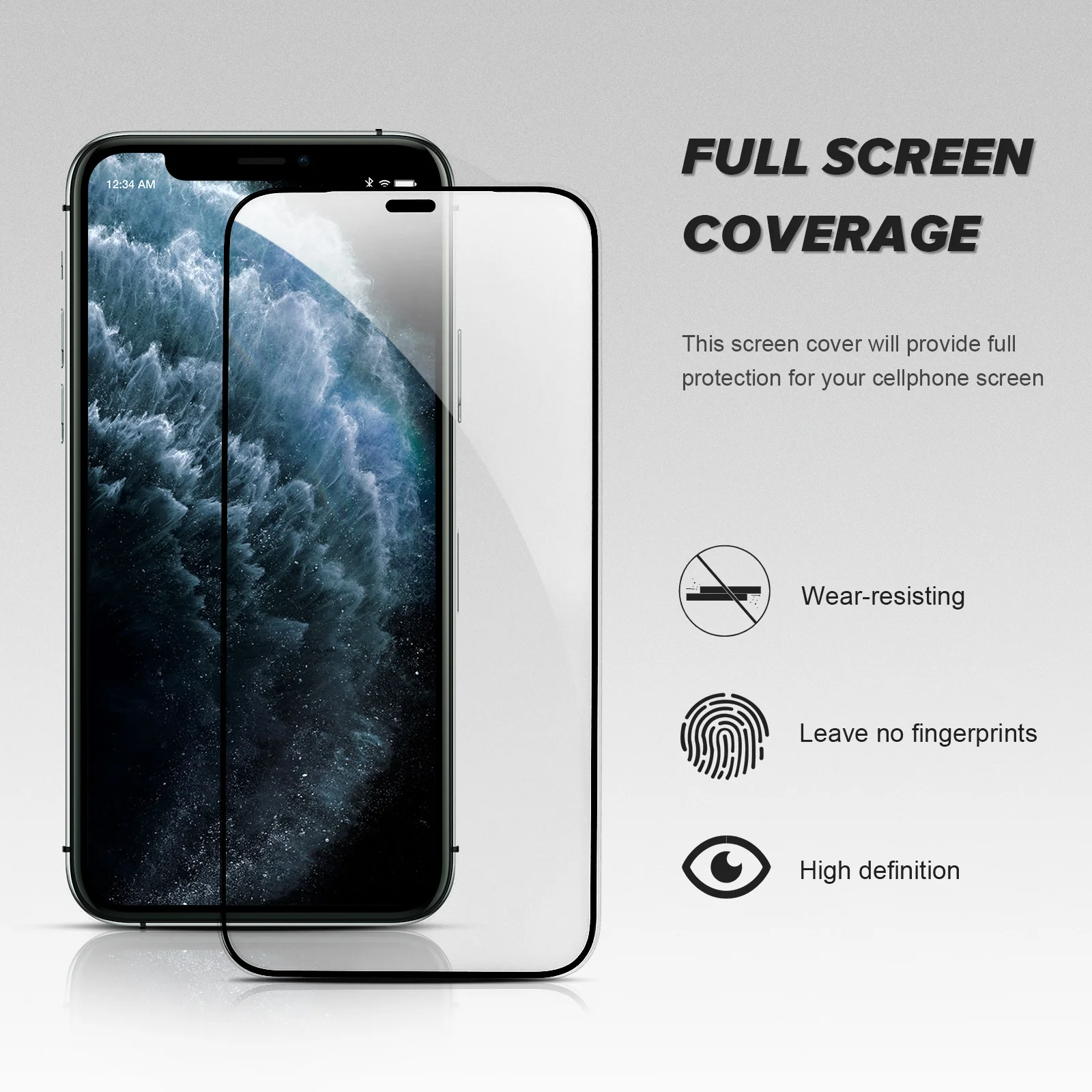 1 قطعة طباعة الحرير الزجاج المقسى حامي الشاشة التغطية الكاملة شاشة الهاتف الغطاء الواقي Hd المضادة للخدش فقاعة الحرة #3