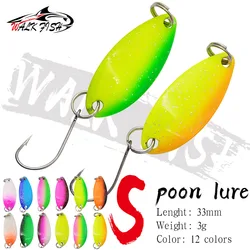 WALK FISH 1 pz Peche Leurre Pesca cucchiaio 3g 33mm cucchiaio colorato Bait Stream Metal Fishing Lure per trota Chub persico salmone