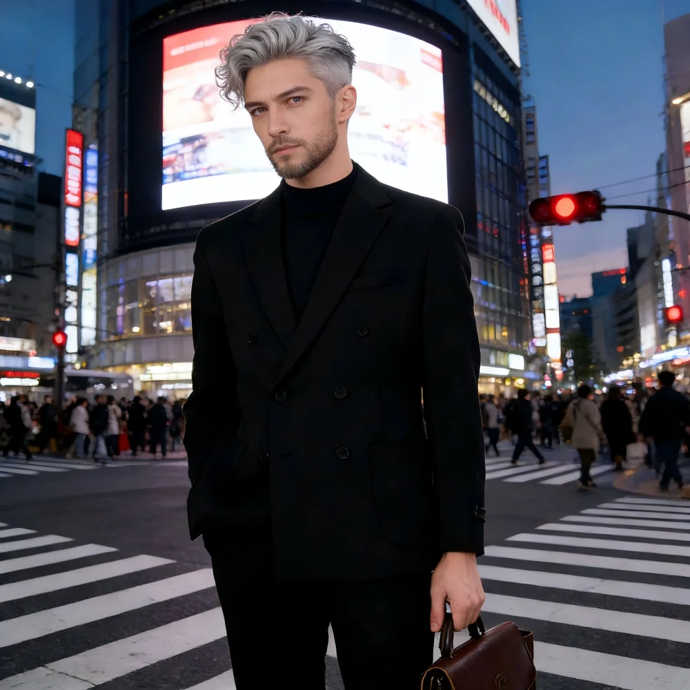 

Men's Red Wedding Suit British Style Slim Fit Blazer with Shawl Collar Smoking Coat for Groom Fantasy Male Wedding Clothes