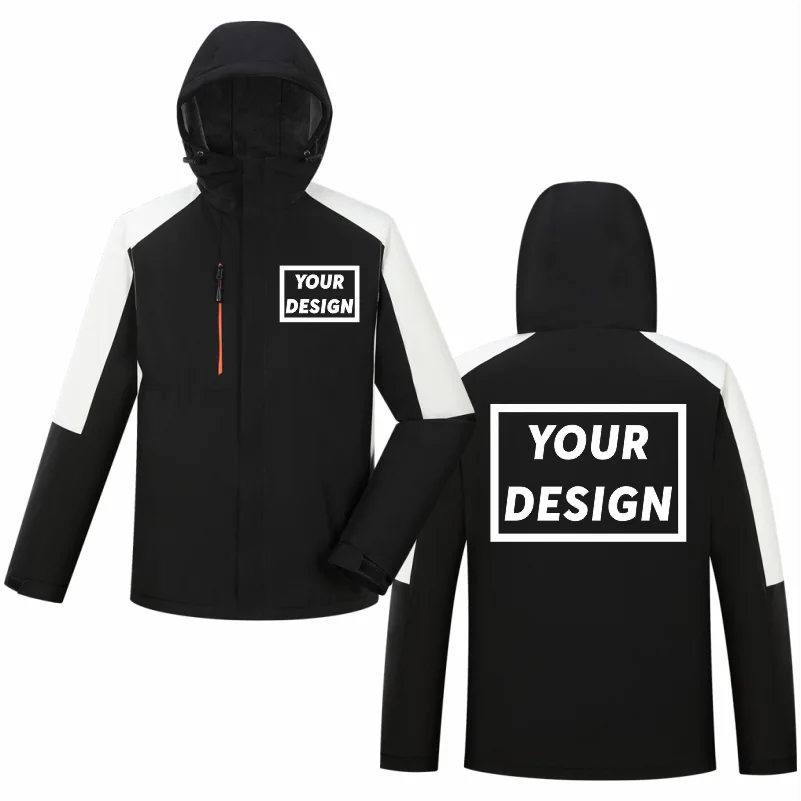 Winter Fashion Hoodie Jacket Custom Logo Fleece Warm Jacket Print Company Team Brand Design Simple Jacket Embroidery Text