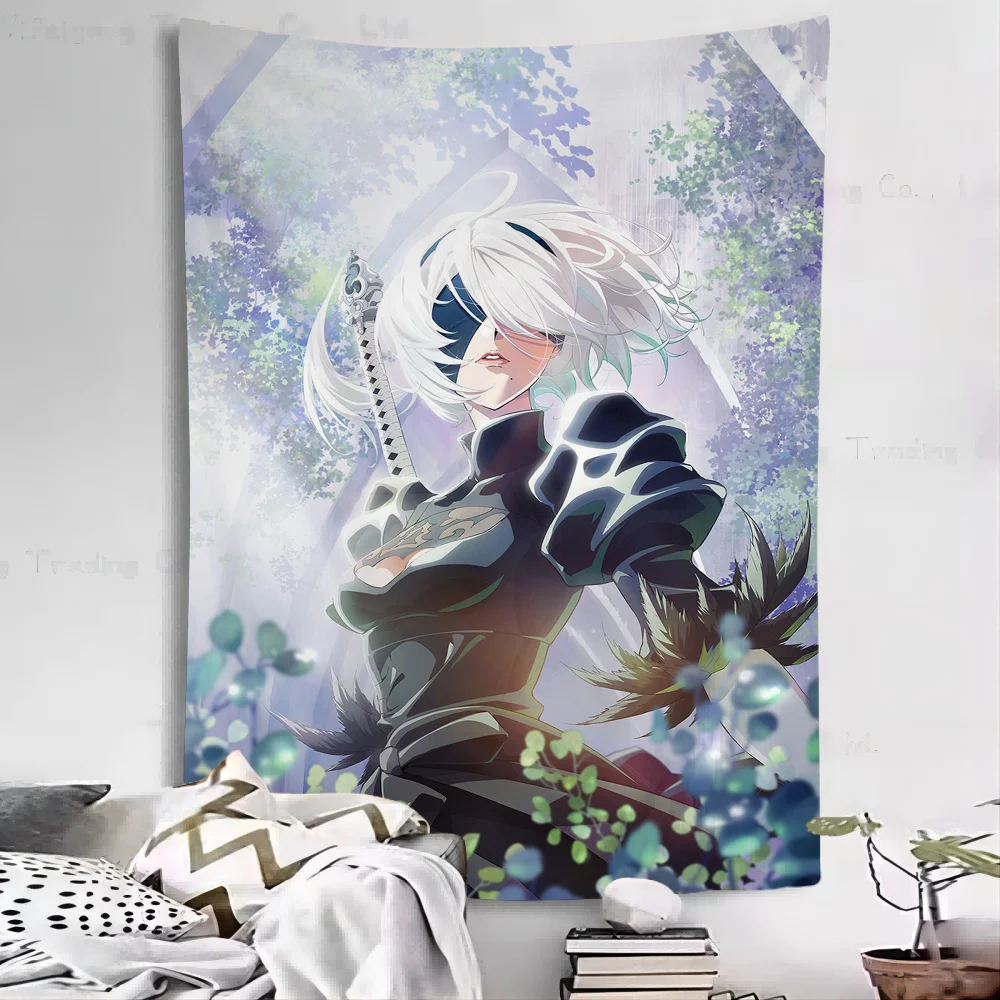 NieR Automata Cartoon Tapestry Art Science Fiction Room Home Decor Art Home Decor