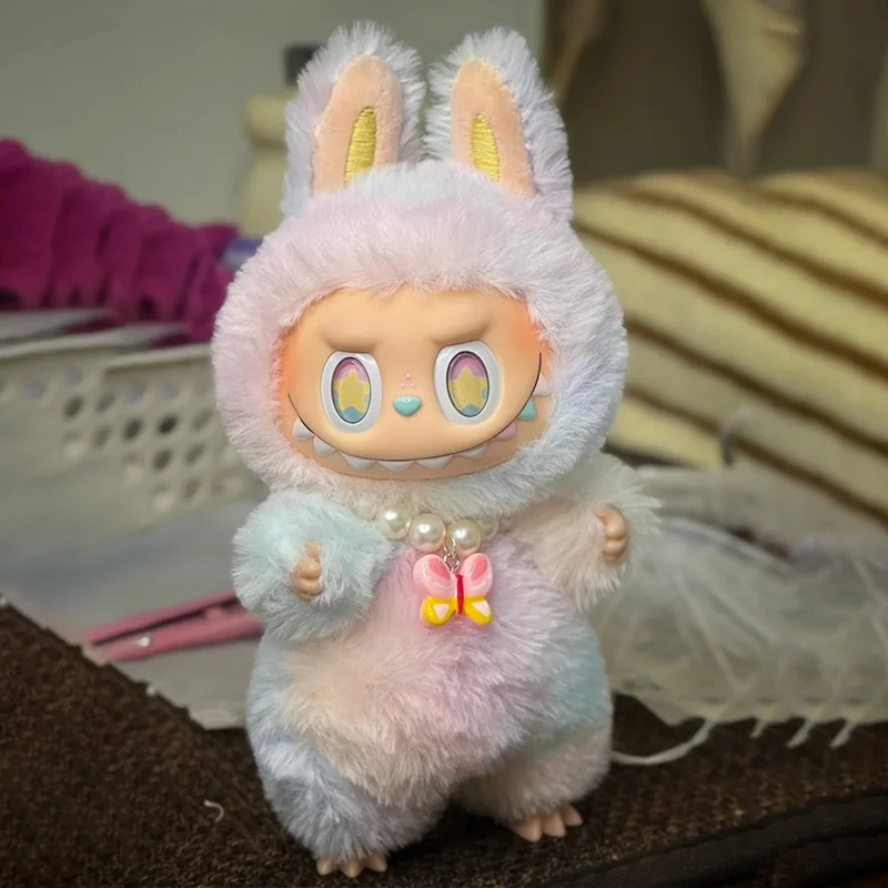 ZIMOMO Rainbow Labubu Tail Leader Couture Creative Change DollDiy Figure Vinyl Pendant Doll Model Toy Replica Toy Birthday Gifts