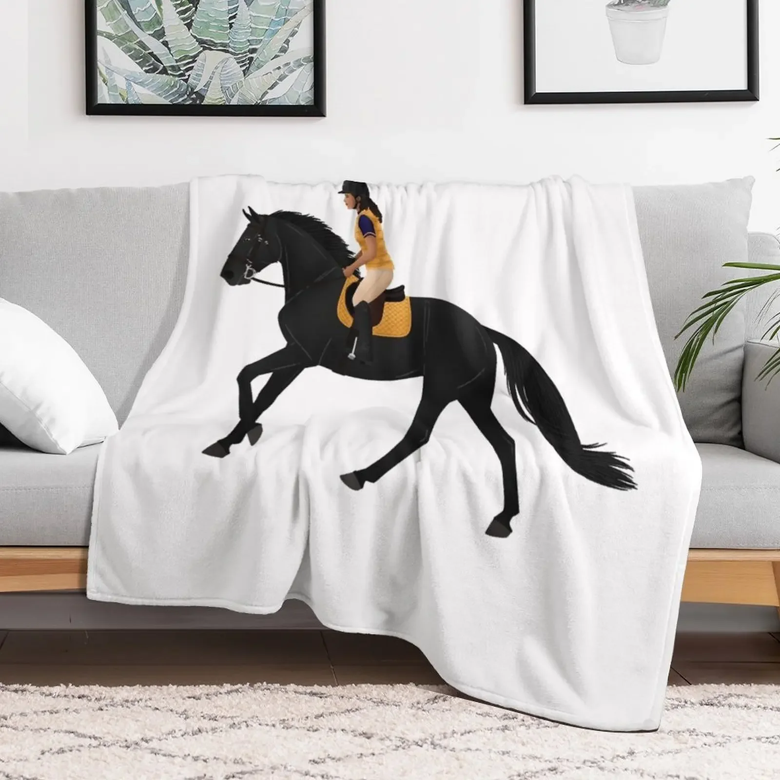 Zoe and Raven from Free Rein - Equine Rampaige Throw Blanket All Season Lightweight Soft Blanket for Bed