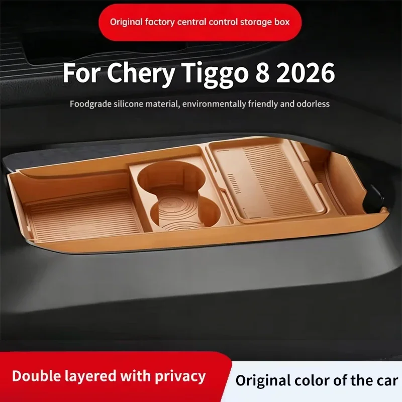For Chery Tiggo 8 2026 Center Console Lower Storage & Eyewear Organizer Box, Car Interior Modification Accessories