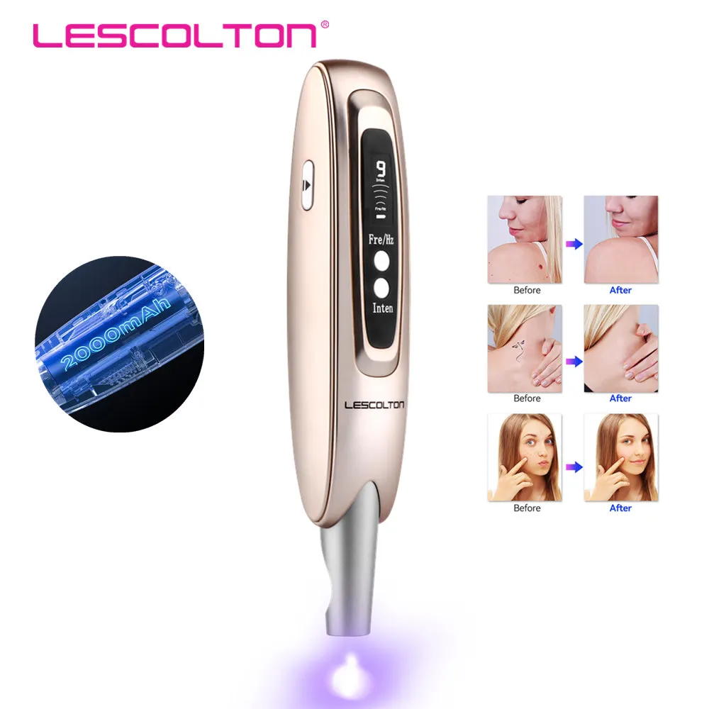 Lescolton Pikosekunden Laser Stift Upgrade Blau Licht Therapie Maulwurf Warze Sommersprossen Schwarz