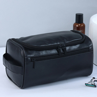 Men Women Travel PU Leather Business Portable Toiletry Bag Hanging Toiletry Bag Makeup Cosmetic Organizer Case For Bathroom ﻿