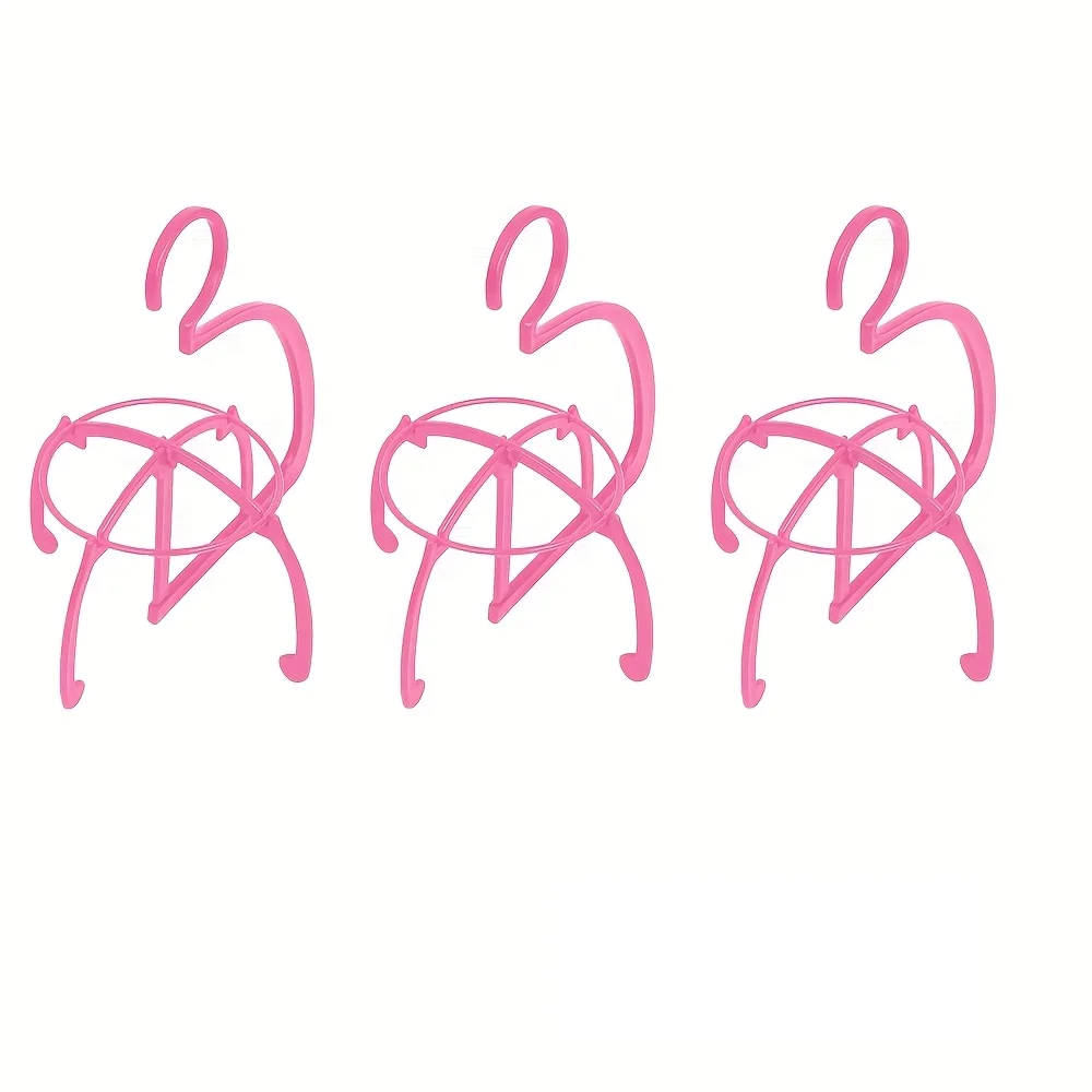 Pink Portable Hanging Wig Display Stand Wig Holder Storage Rack Dustproof Organizer For Lace Wigs Hair Extensions Salon Tools