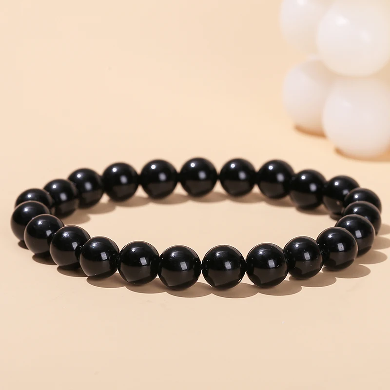 JD Natürliche Schwarze Obsidian Armbänder Fett Relief Fördern Die Durchblutung Anti Angst Gewicht Verlust Armband Frauen Männer Schmuck – Detail 7