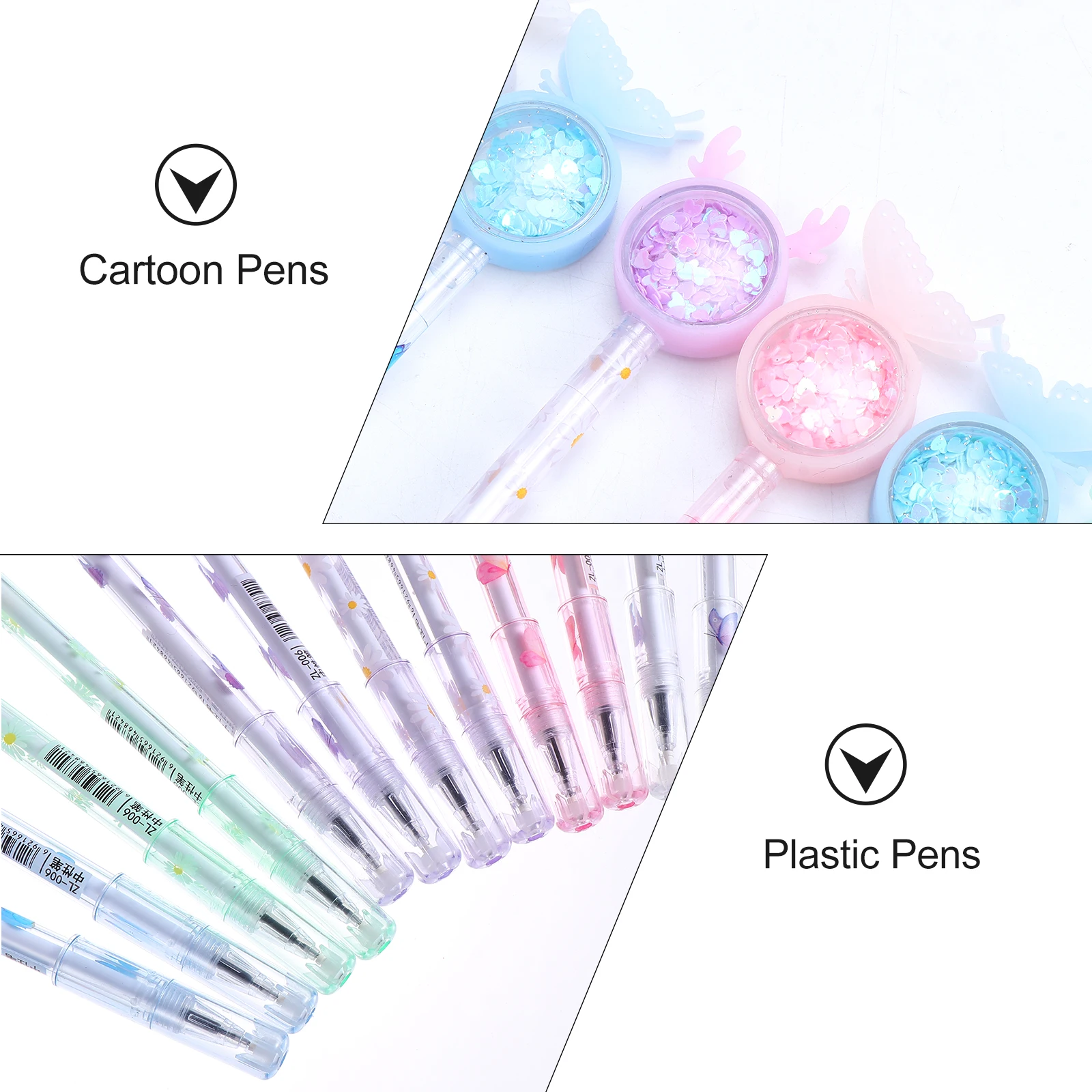 

12 Pcs Glitter Gel Pen Ink Simple Students Pens Vintage Marker Creative Cartoon Plastic Pupils Sequin