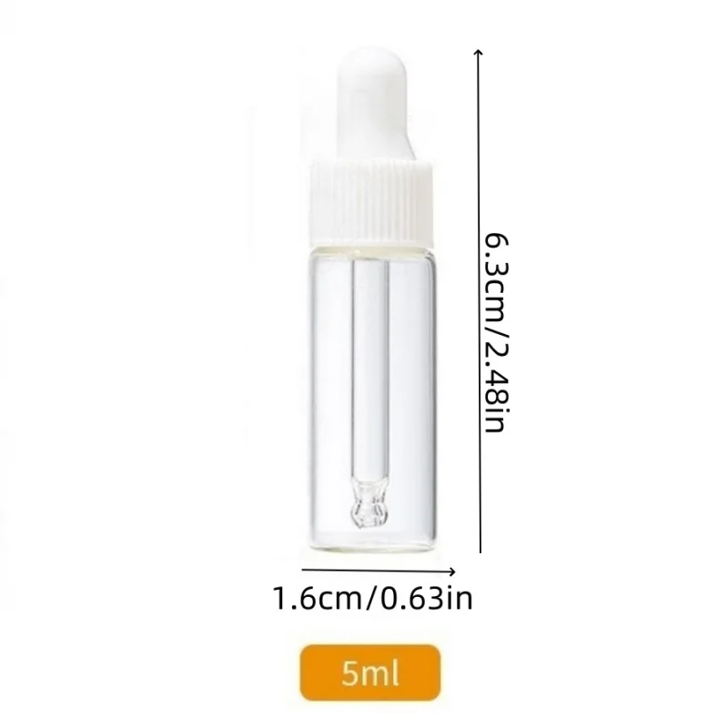 2/5 pièces 5mlTransparent petit compte-gouttes huile essentielle huile capillaire parfum bouteille de distribution échantillon cosmétique paquet d'essai voyage Portable