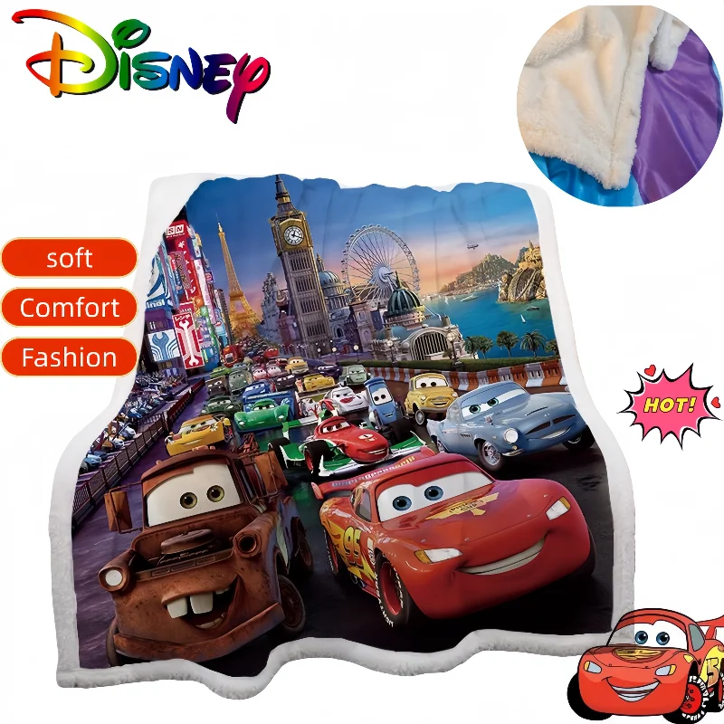 Disney Lightning McQueen Fleece Blanket, Cute Cartoon, Unique and Creative, Soft and Comfortable Nap Blanket, Birthday Gift