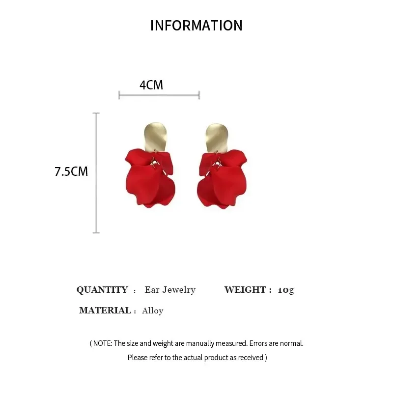 Colorful Rose Flowers Petal Long Dangle Earrings for Women Fairycore Exquisite Earring  Fashion Jewelry Accessories Wholesale image 6