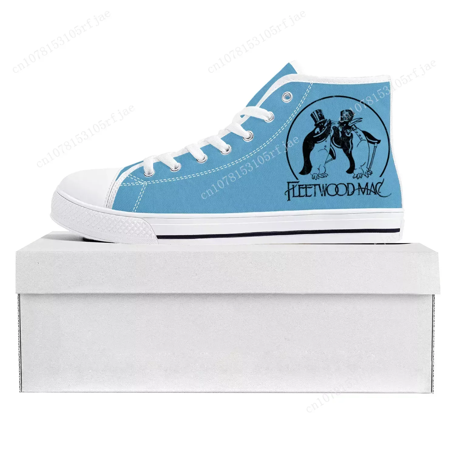 Fleetwood Mac Pop Rock Band High Top High Quality Sneakers Mens Womens Teenager Canvas Sneaker Couple Shoe Custom Shoe White