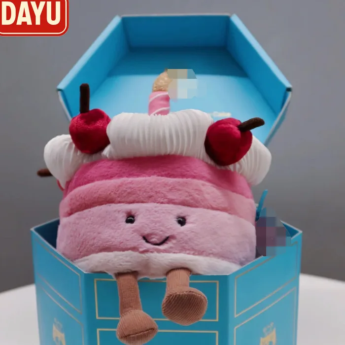 

Kawaii Cherry Birthday Cake Plush Toy Funny Soft Stuffed Doll Bag Birthday Gift Girls
