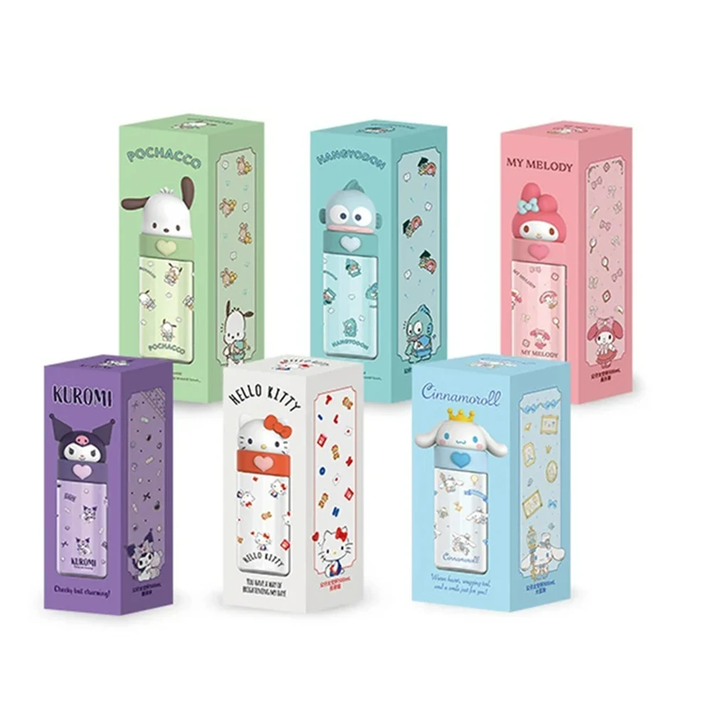 500ML Kawaii Sanrioed Cinnamoroll Water Bottle Anime Kuromi My Melodys Thermos Cups Cartoon Pochacco Juice Insulated Girls Gifts