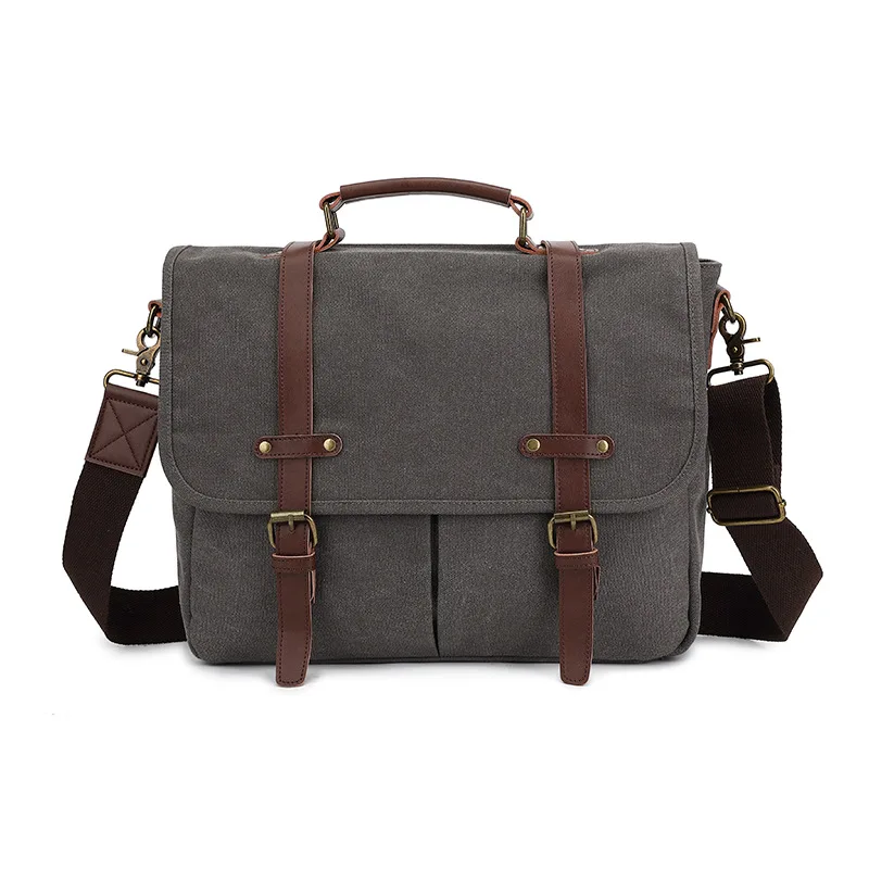 

Chikage Canvas Bag Retro Men's New Shoulder Bag Portable All-match Simple Portable Bags Computer Satchel Laptop Handbag