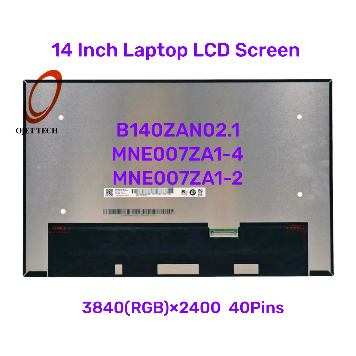 14 Inch Laptop LCD Screen B140ZAN02.1 MNE007ZA1-4 MNE007ZA1-2 For Lenovo ThinkPad X1 Carbon 9th 10th Gen Display Matrix Panel