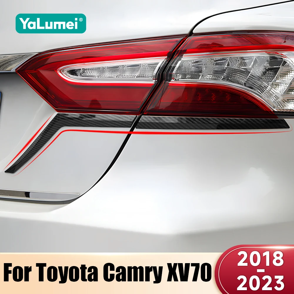 Für Toyota Camry 70 XV70 2018 2019 2020 2021 2022 2023 ABS Auto Rücklicht Lampe Dekoration Rahmen Abdeckung Hinten Licht trim Aufkleber