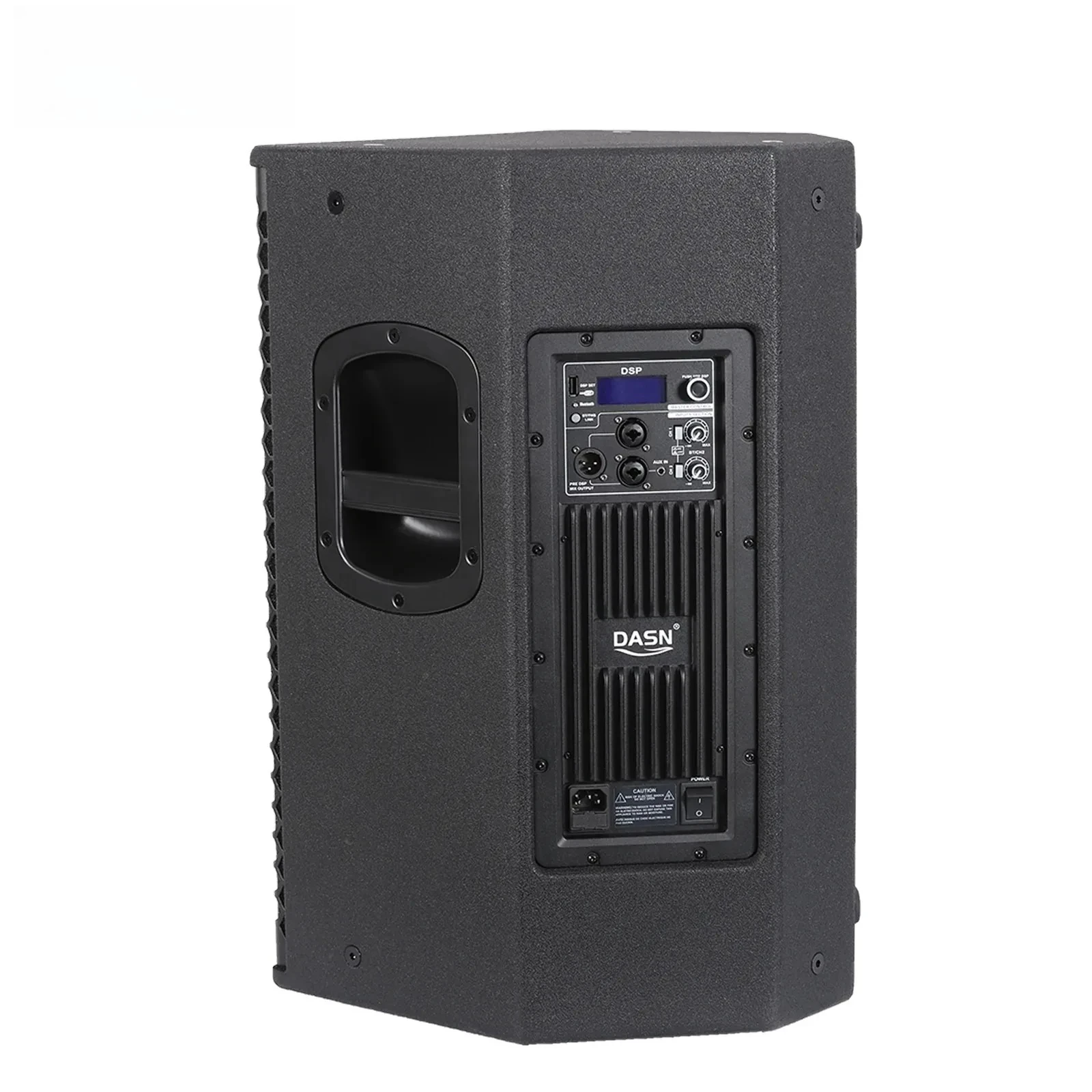 K15DC-LA 15 Inch 2400W DSP Active Speaker, Bluetooth Outdoor DJ Stage Home Theatre Wooden Full Range Audio System
