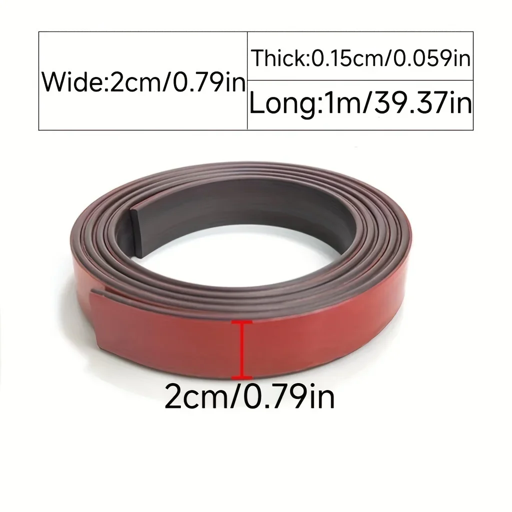 1 Roll Heavy Duty Magnetic Tape Strip Strong Self Adhesive Magnet Roll Flexible Peel Stick Tape for Crafts Fridge DIY Office