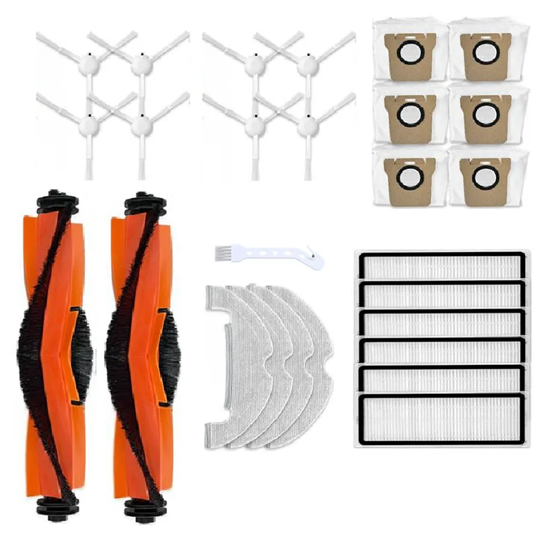ABJY-Xiaomi 로봇 진공 청소기 걸레 천 걸레 먼지 봉투 교체 예비 부품 세트
