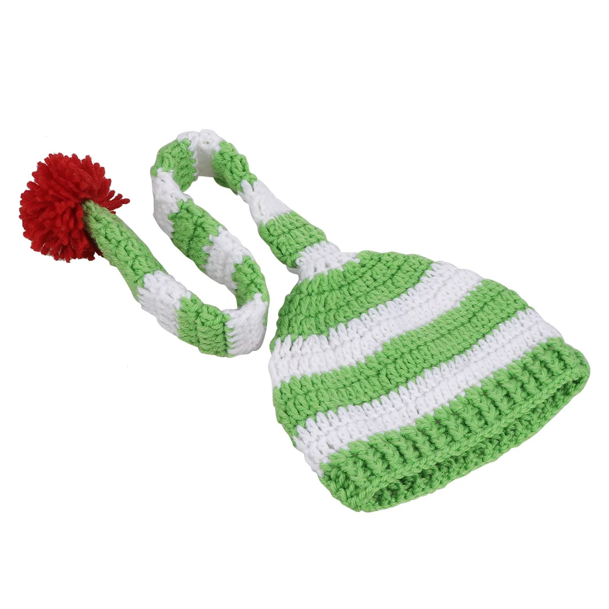 

Christmas Knit Warm Tapered Santa Elf Long Tail Pom Pom Kids Knit Hat Baby Hat Children Beanie Hats