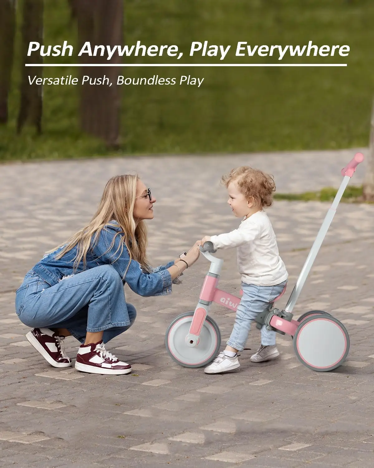 5in1 Tricycle for Toddlers 1-3, Toddler Balance Bike for 1 to 4 Year Old Kids Boys Girls First Gift, Ride-on Toys Toddler Bike w