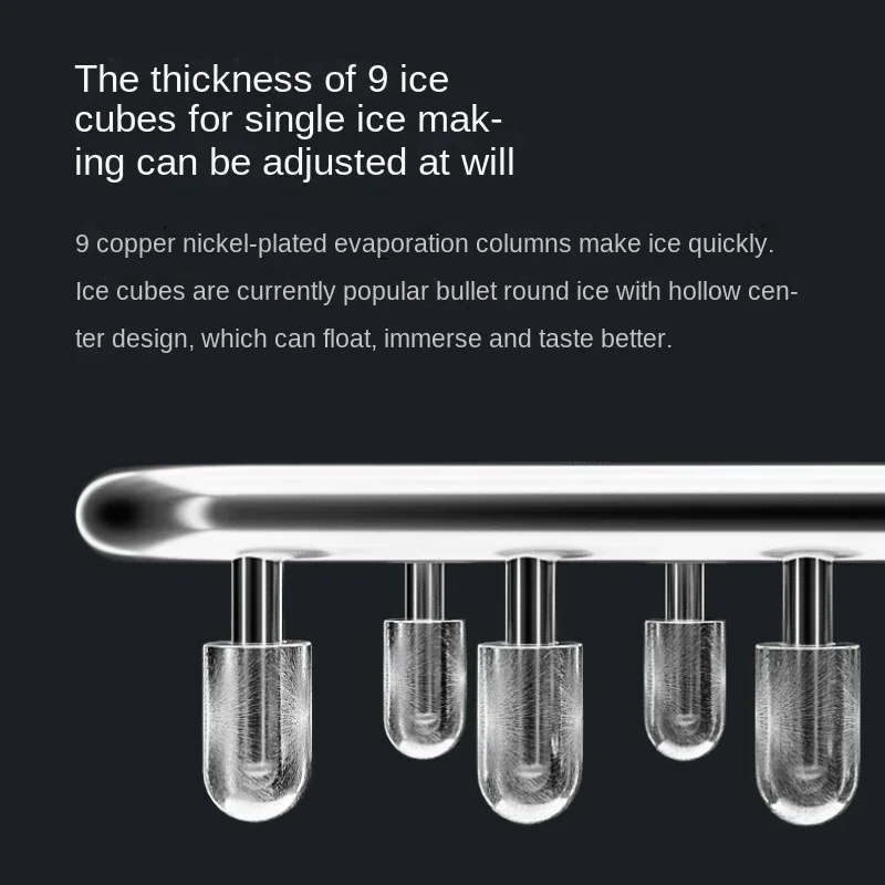 Ice Machine Home and Commercial Mini 15KG Ice Machine Can Sink and Float Bullet Ice 9 Grids