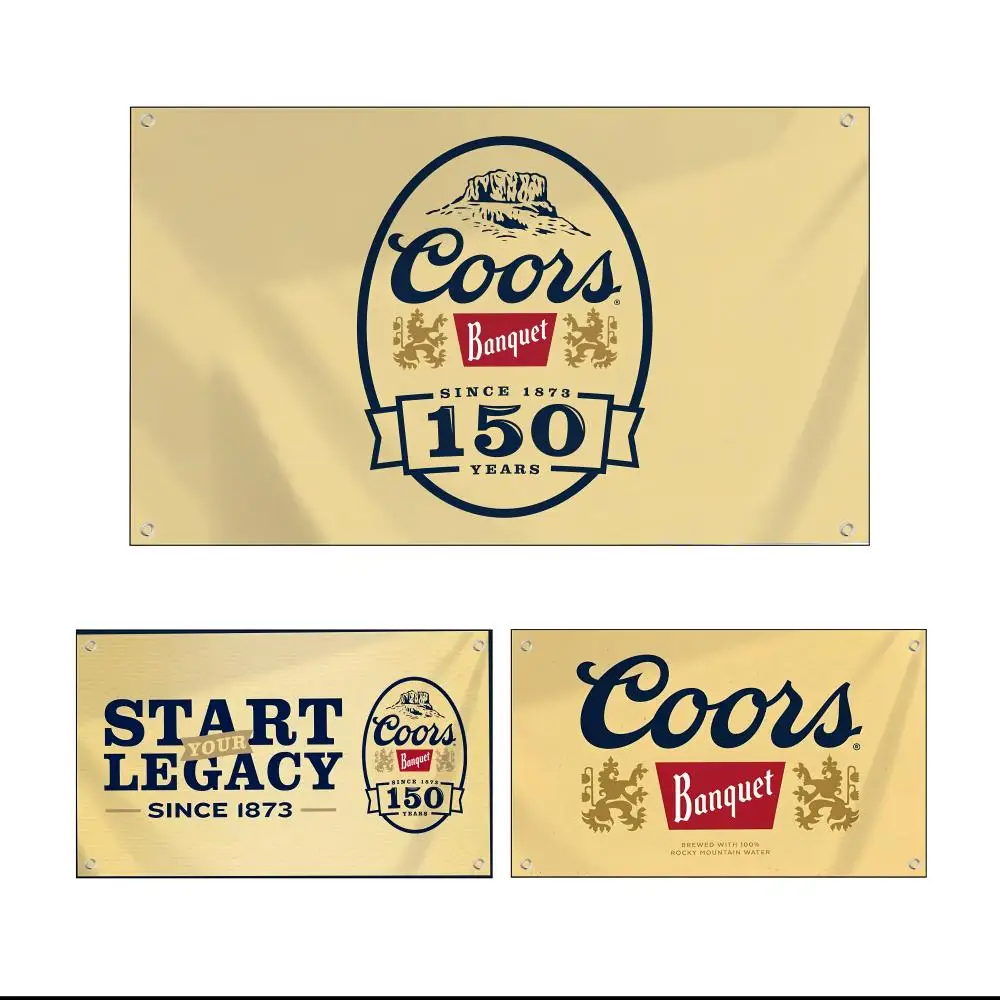 C-Coors Banquet beer LOGO Flags Custom Wall Hanging Background Art Banner for Bedroom Home Living Room Outdoor Decor