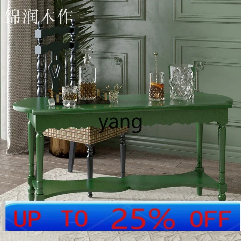 

LMM Retro Small Bar Table Console Table Green Dining Table Console Customization