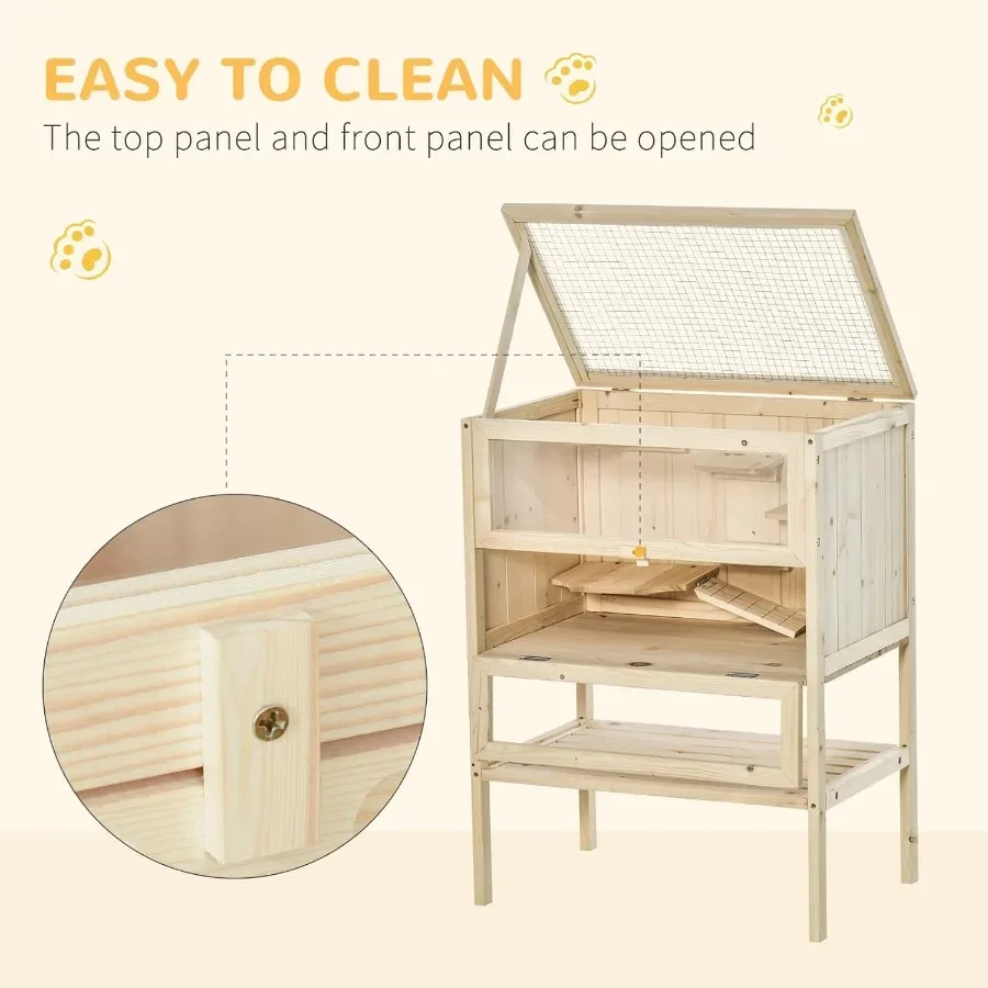 3-Tier Wooden Hamster Hutch 4