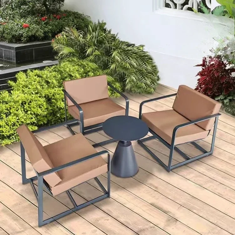 Outdoor leisure waterproof sunscreen balcony table and chair kit wrought iron