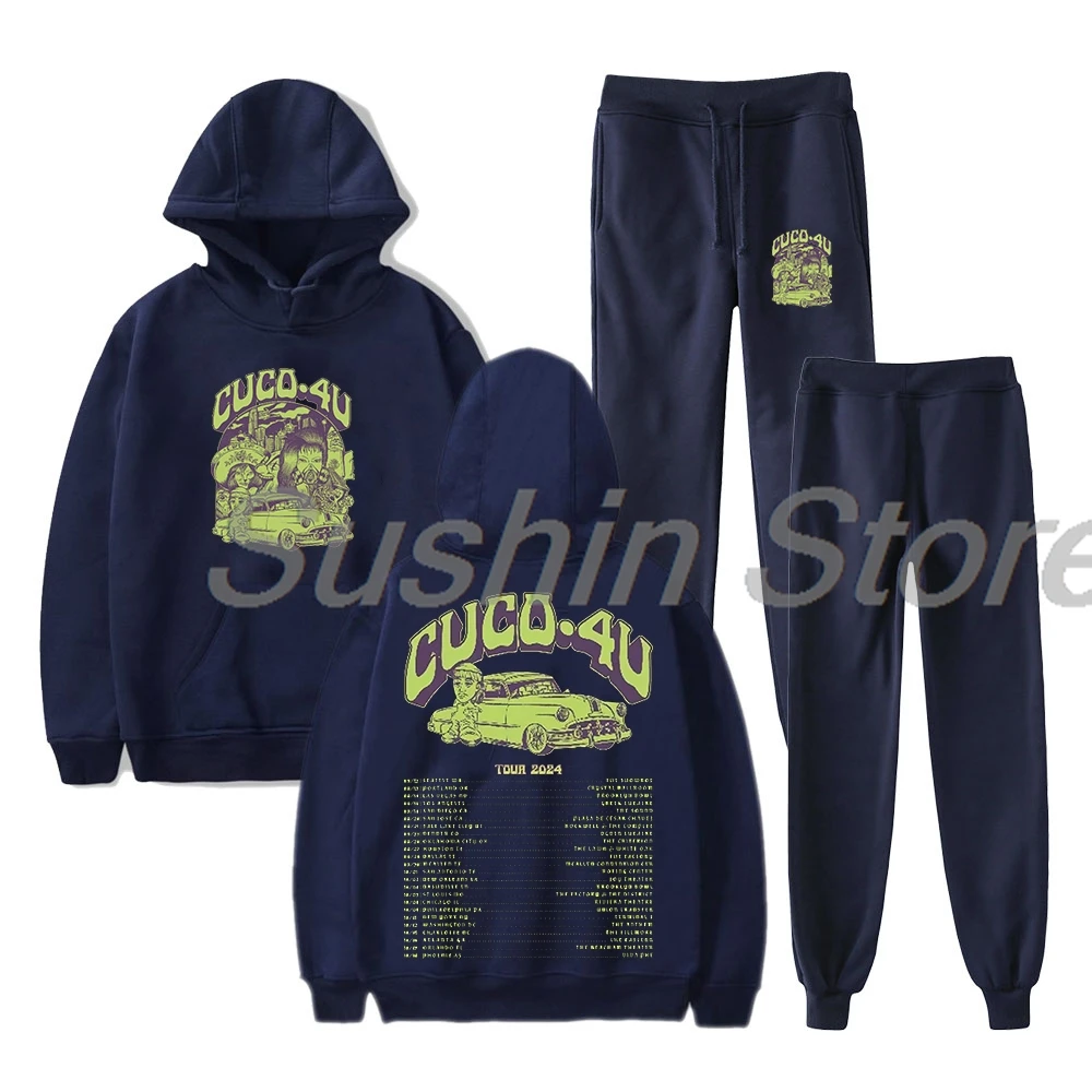 Cuco 4U Tour 2024 Merch Hoodie Jogger Celana dua potong Set kaus + celana olahraga pria wanita Set