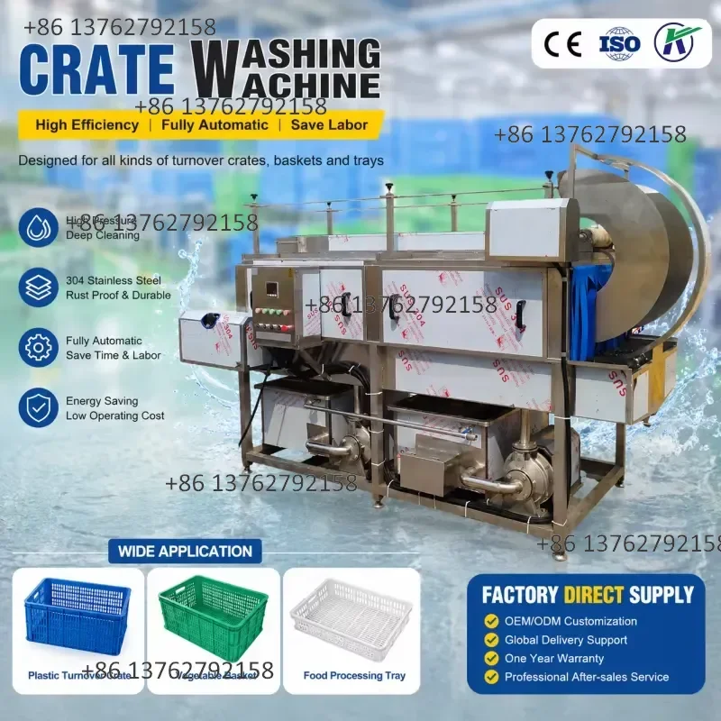 【2026】 High Efficiency Plastic Basket Cleaning Machine for Food Factory Crate Washing Equipment