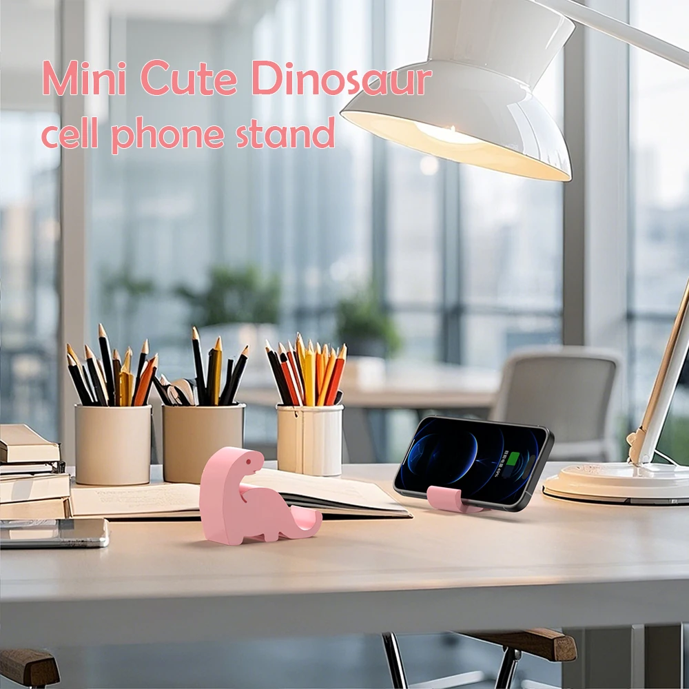 حامل هاتف ديناصور لطيف، مصنوع من البلاستيك، متين وليس من السهل كسر. مناسبة للمكاتب ومكاتب الكمبيوتر وما إلى ذلك.
