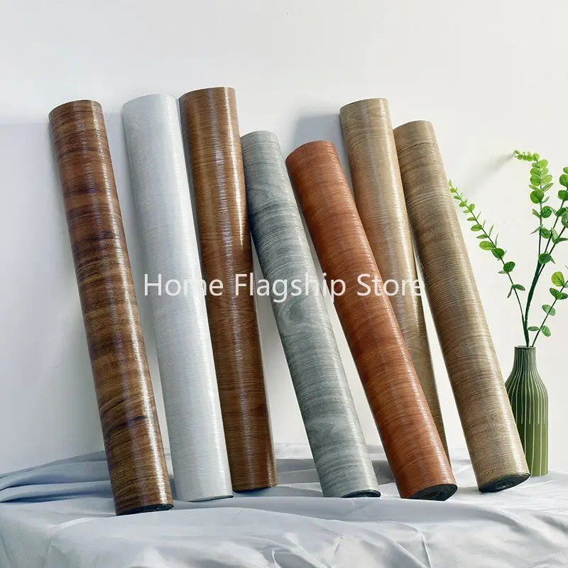 

Glossy Thickened Simulated Wood Grain Kitchen Living Room Bathroom Waterproof Floor Sticker Self-adhesive Wallpaper