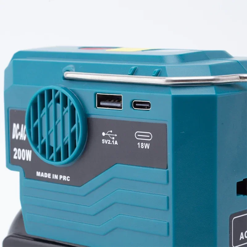 200W Portable Inverter for Makita 18V Li-ion Tool Battery B Series Li-ion Battery with 280LM Light (Without Battery)