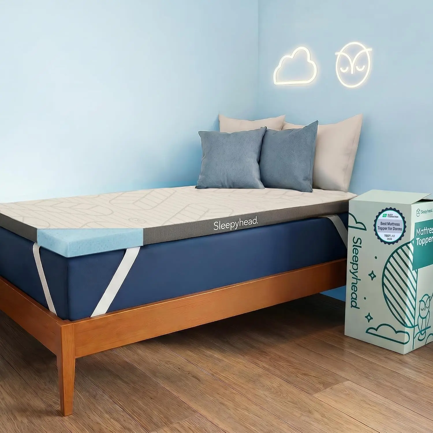 Twin XL 2 Inch Cooling Gel Memory Foam Mattress Topper, Pressure Relief, Removable Washable Cover, CertiPUR-US Certified, Perfect for College Dorm