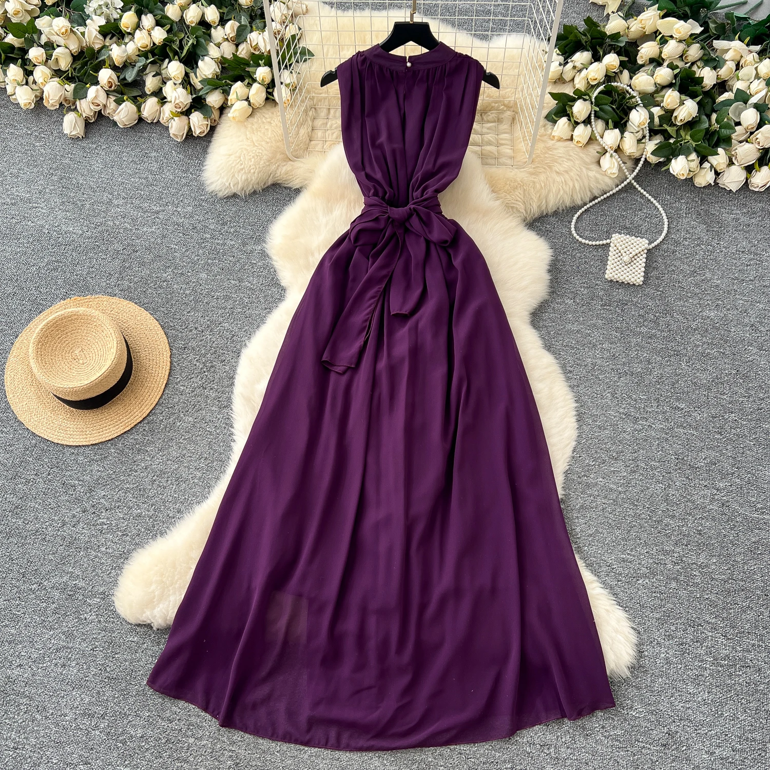 Elegant sleeveless Criss-Cross Beach Vacation Vestidos dress Slim Women Evening Party Summer Clothing