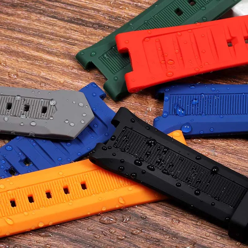 Notched silicone rubber watch strap For Omega Constellation 131.33/131.13 Refit to replace the diving wristband 24x14mm 24x15mm - view 5