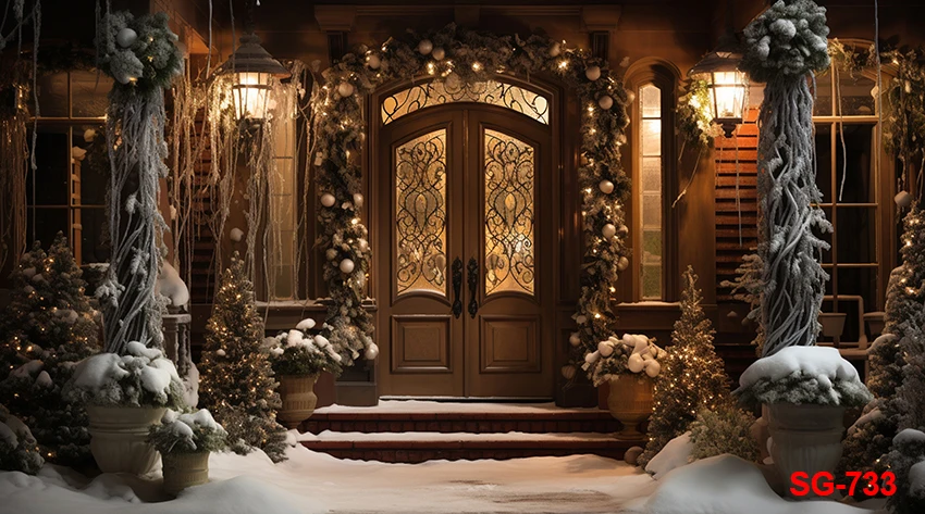 خلفية تصوير لعيد الميلاد المجيد ، باب خشبي عتيق ، تصوير لحفلة عيد الميلاد ، تصوير استوديو ، طفل ، طفل