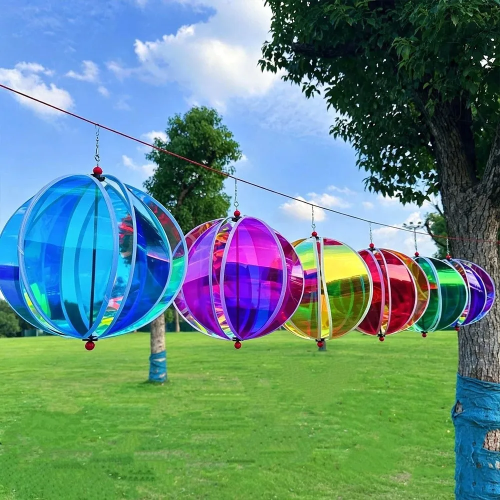 High Quality Plastic Hot Air Balloon Spinner Rainbow Colors Multistyles Wind Spinner Striped Tie Dye Pinwheels