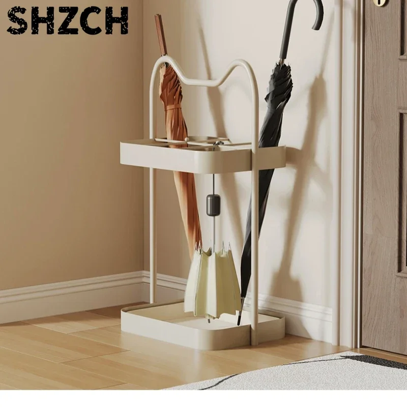 Large Capacity Umbrella Storage Rack Commercial Iron Bucket Household Floor Standing Door Storage Multi-Use Entryway Organizer